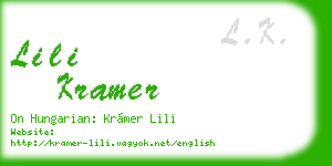 lili kramer business card